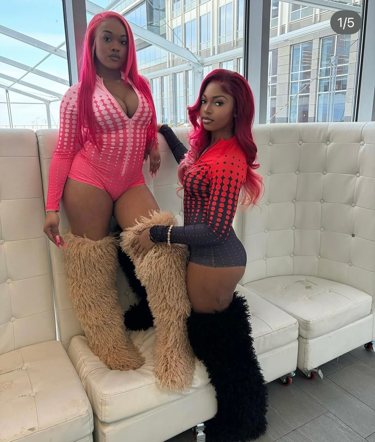 Red and black fun Girl body suit