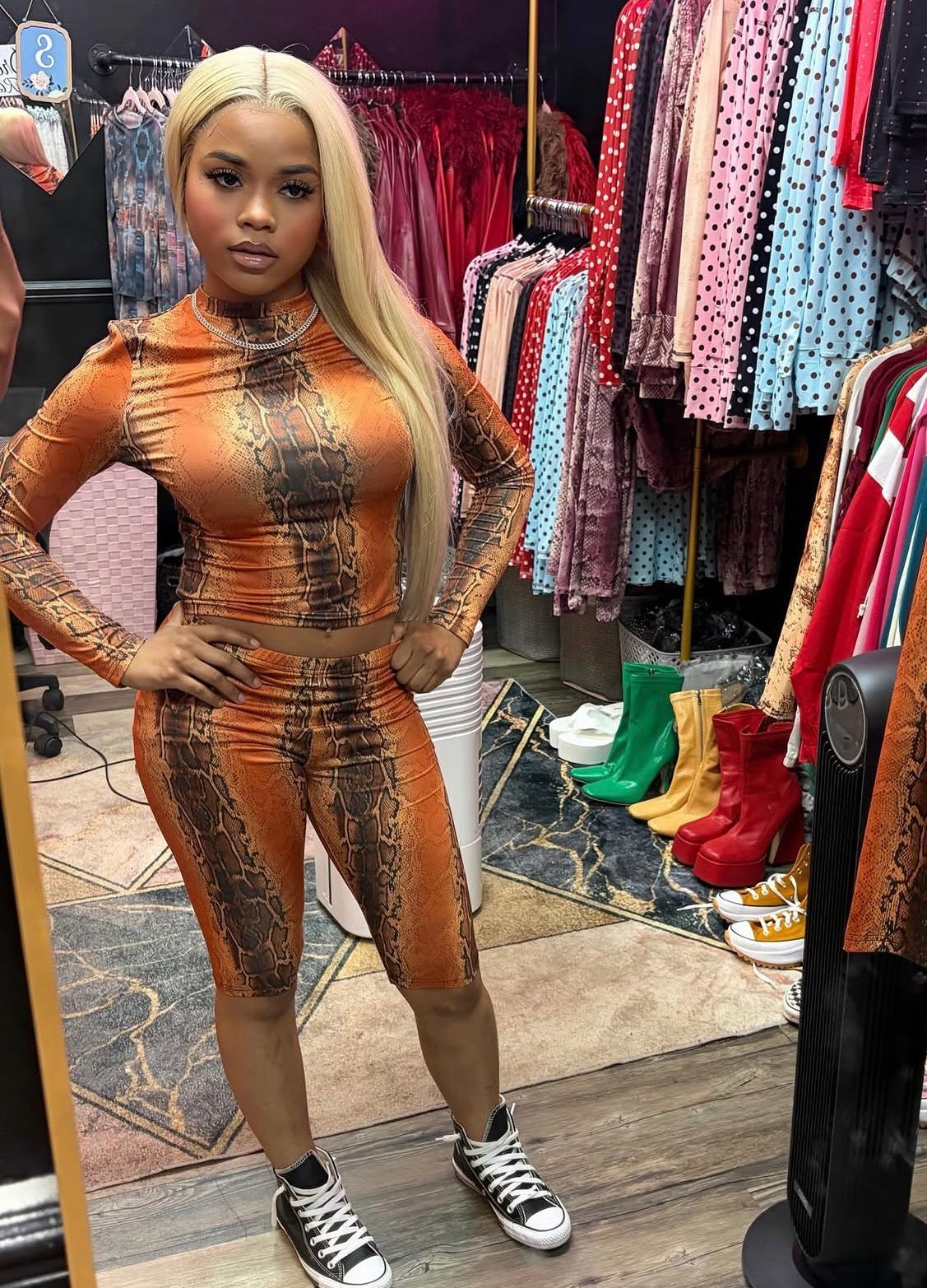 Orange Capri Set