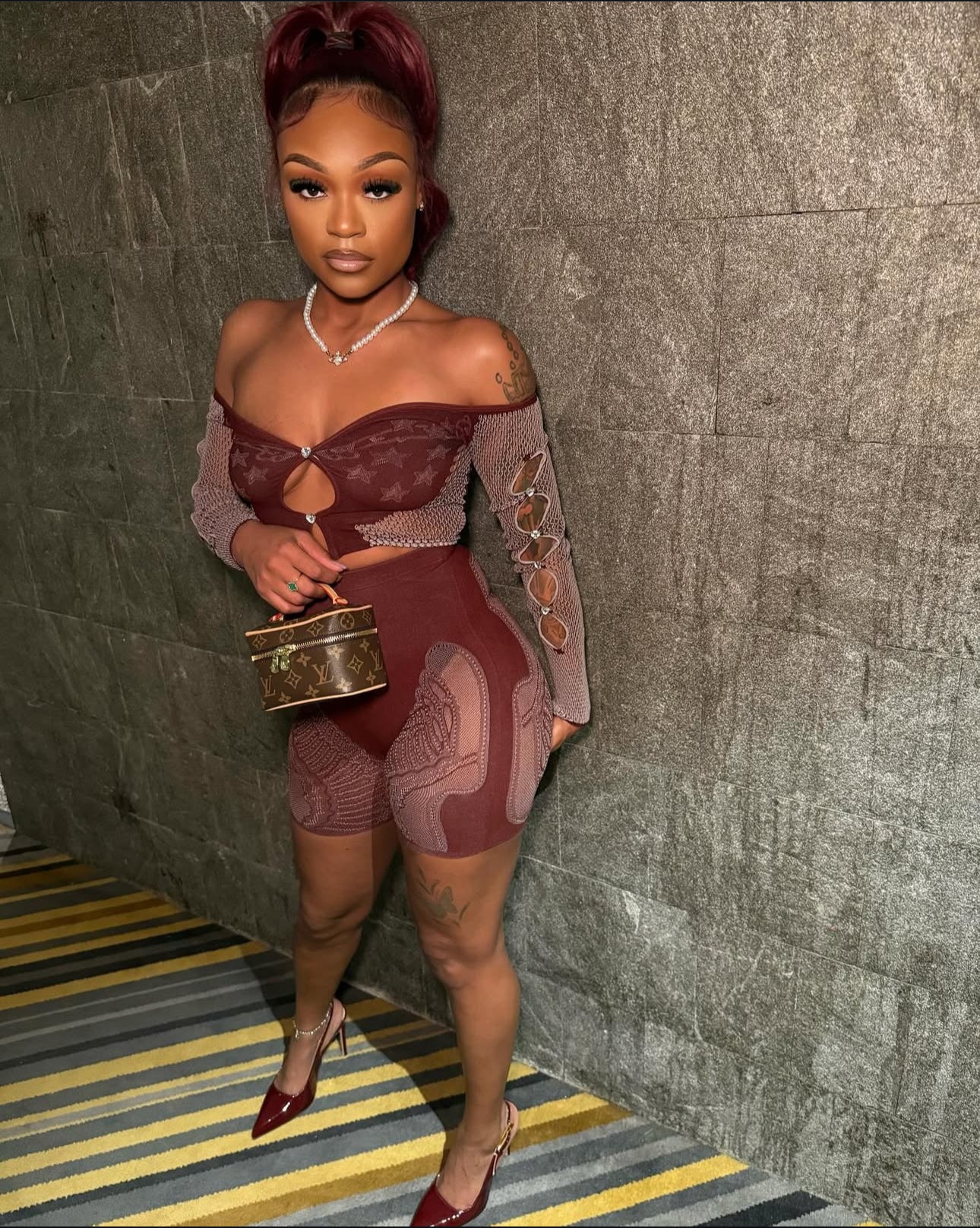 Red Shimmer Set (Shorts)