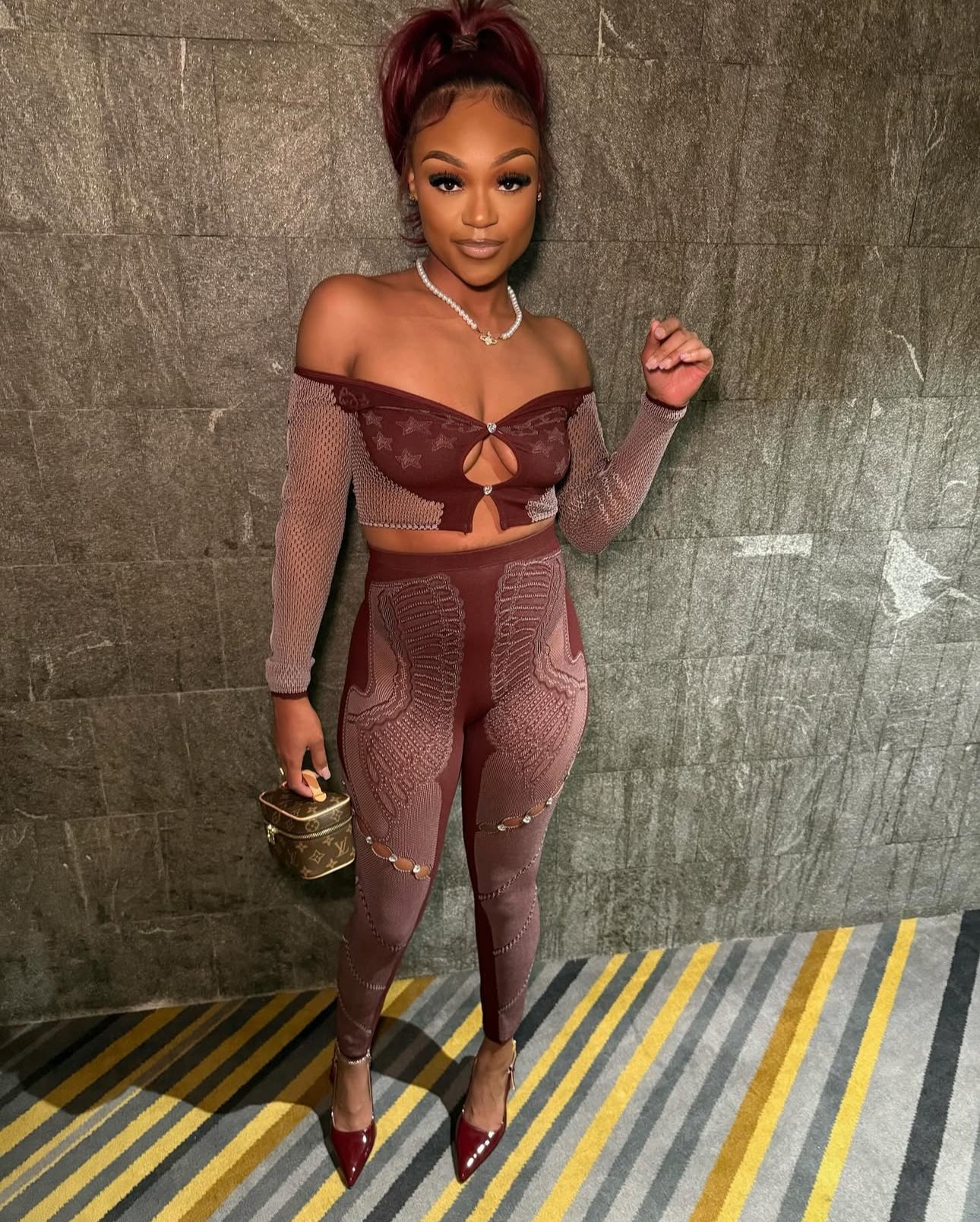 Red Shimmer Set (Shorts)