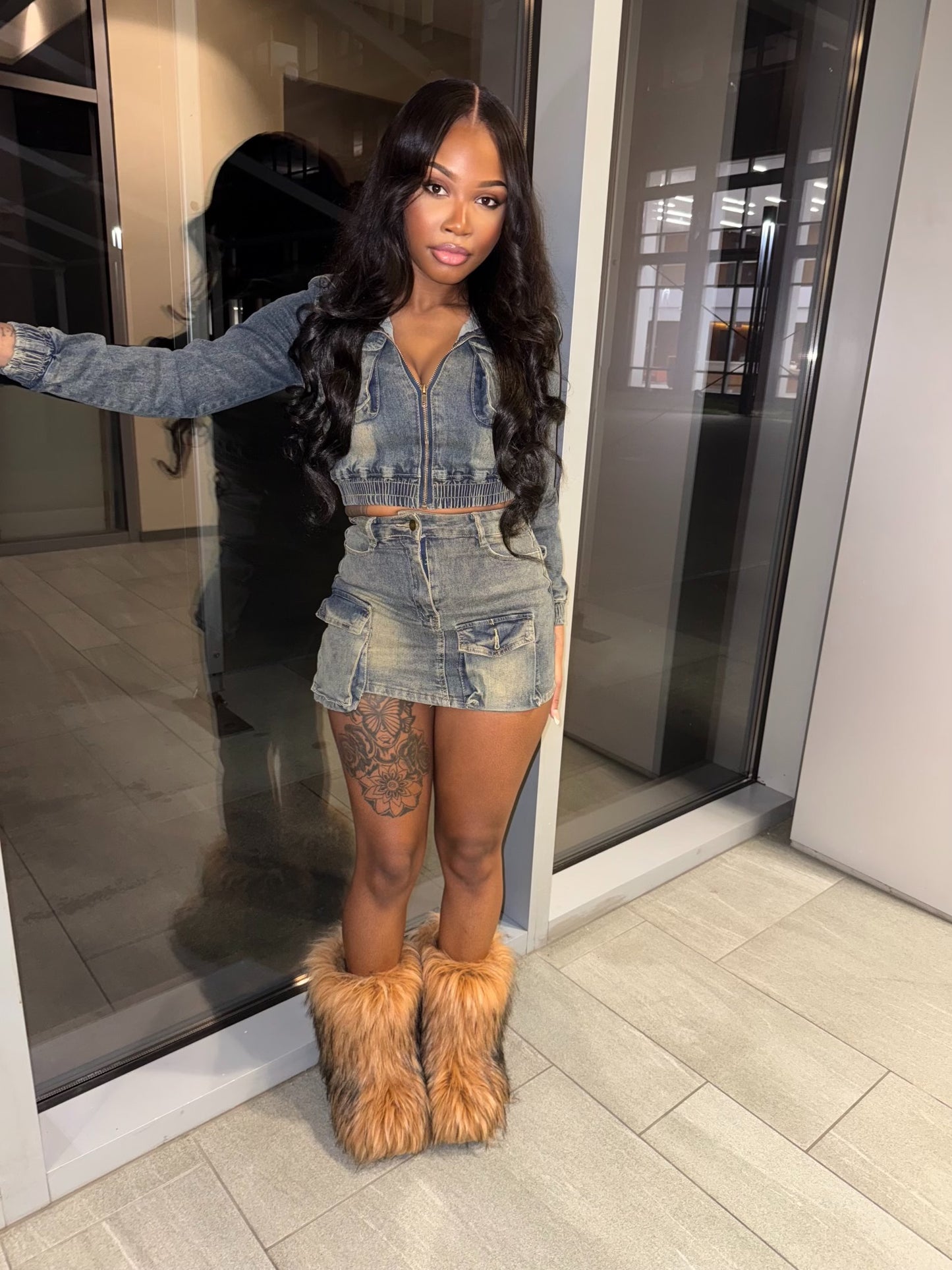 Jean Skirt Set