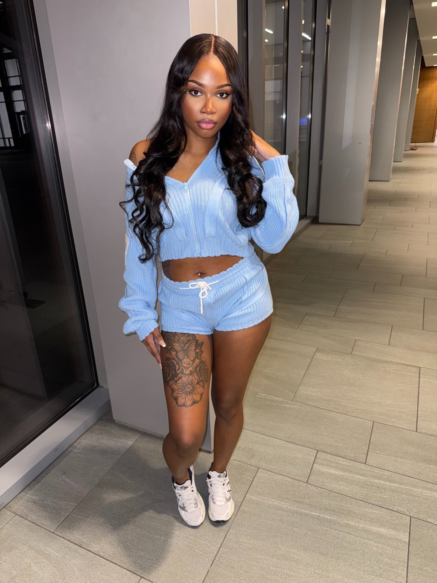 Blue Knitted Set