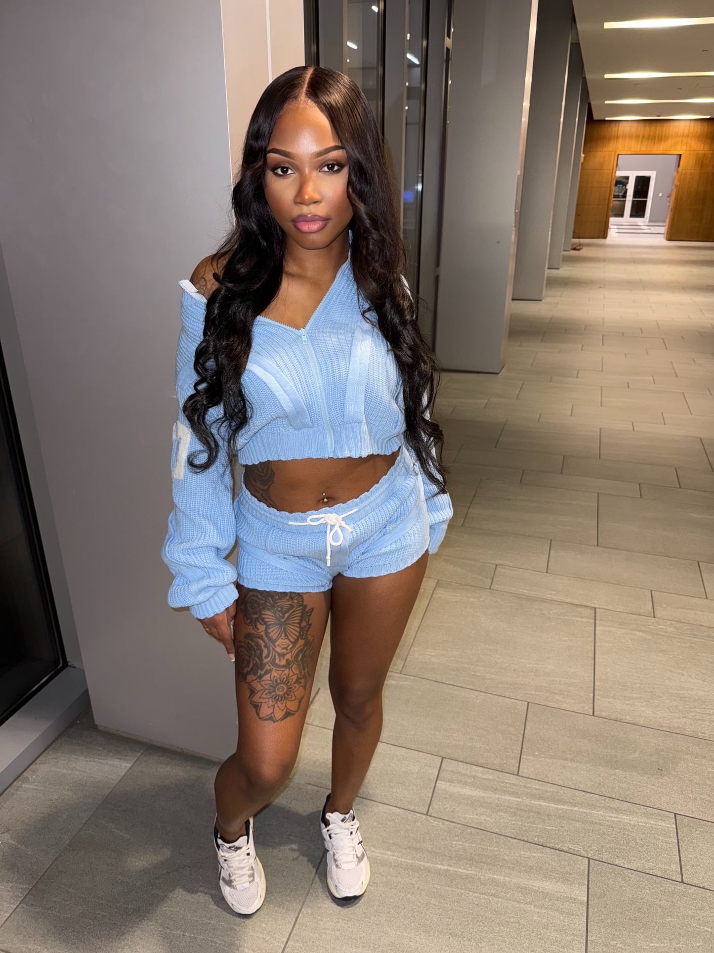 Blue Knitted Set