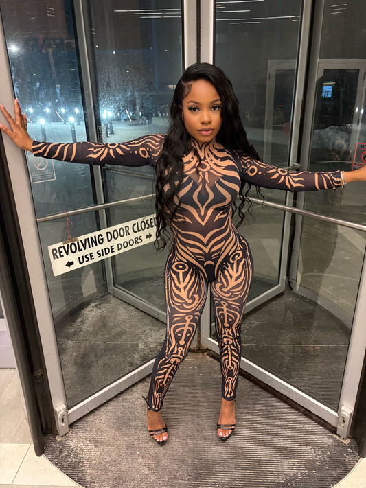 Zebra body suit