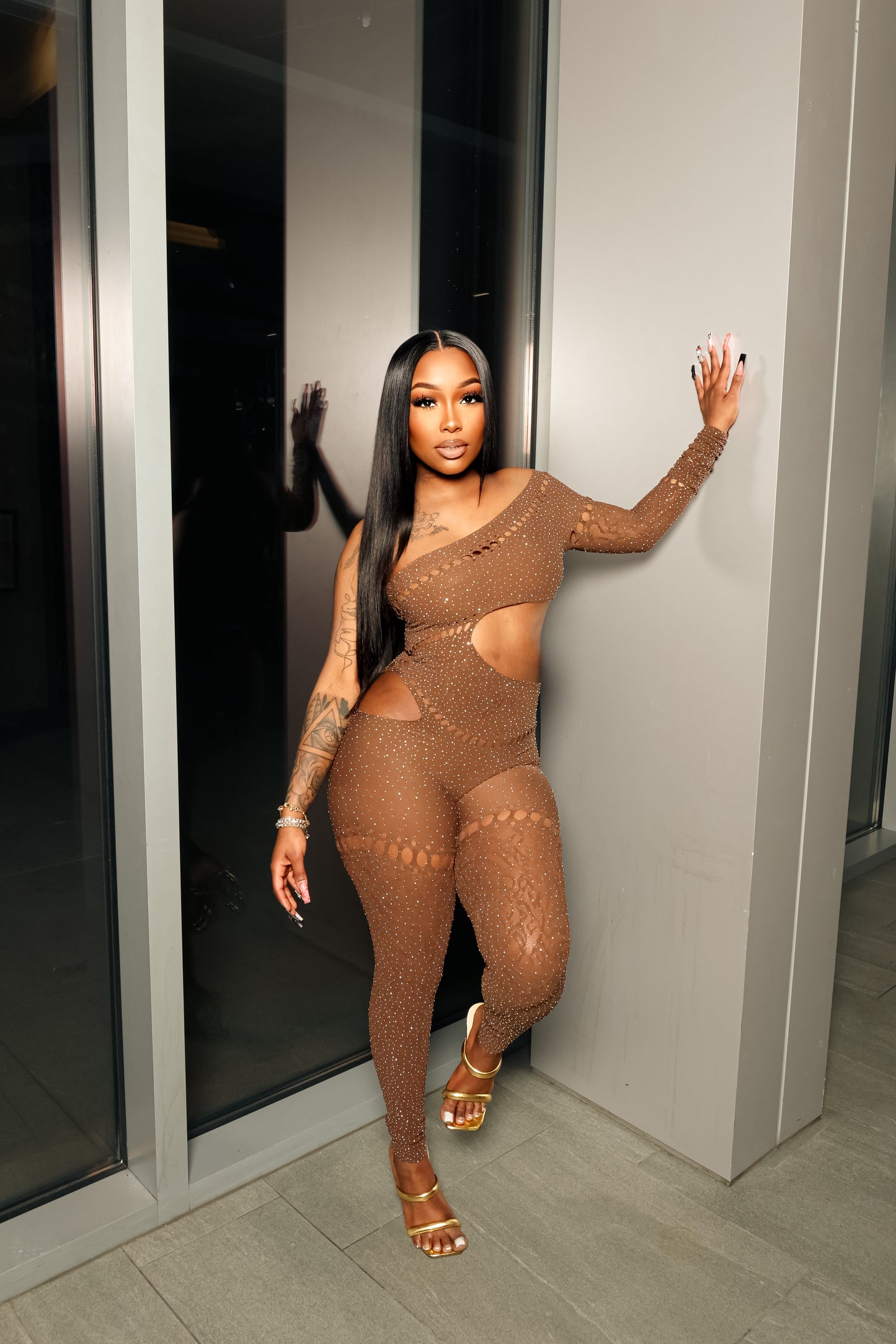Brown Shimmer Bodysuit