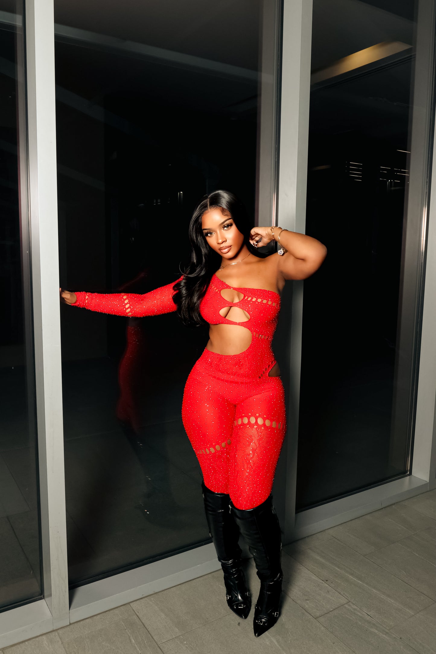 Red Shimmer Bodysuit