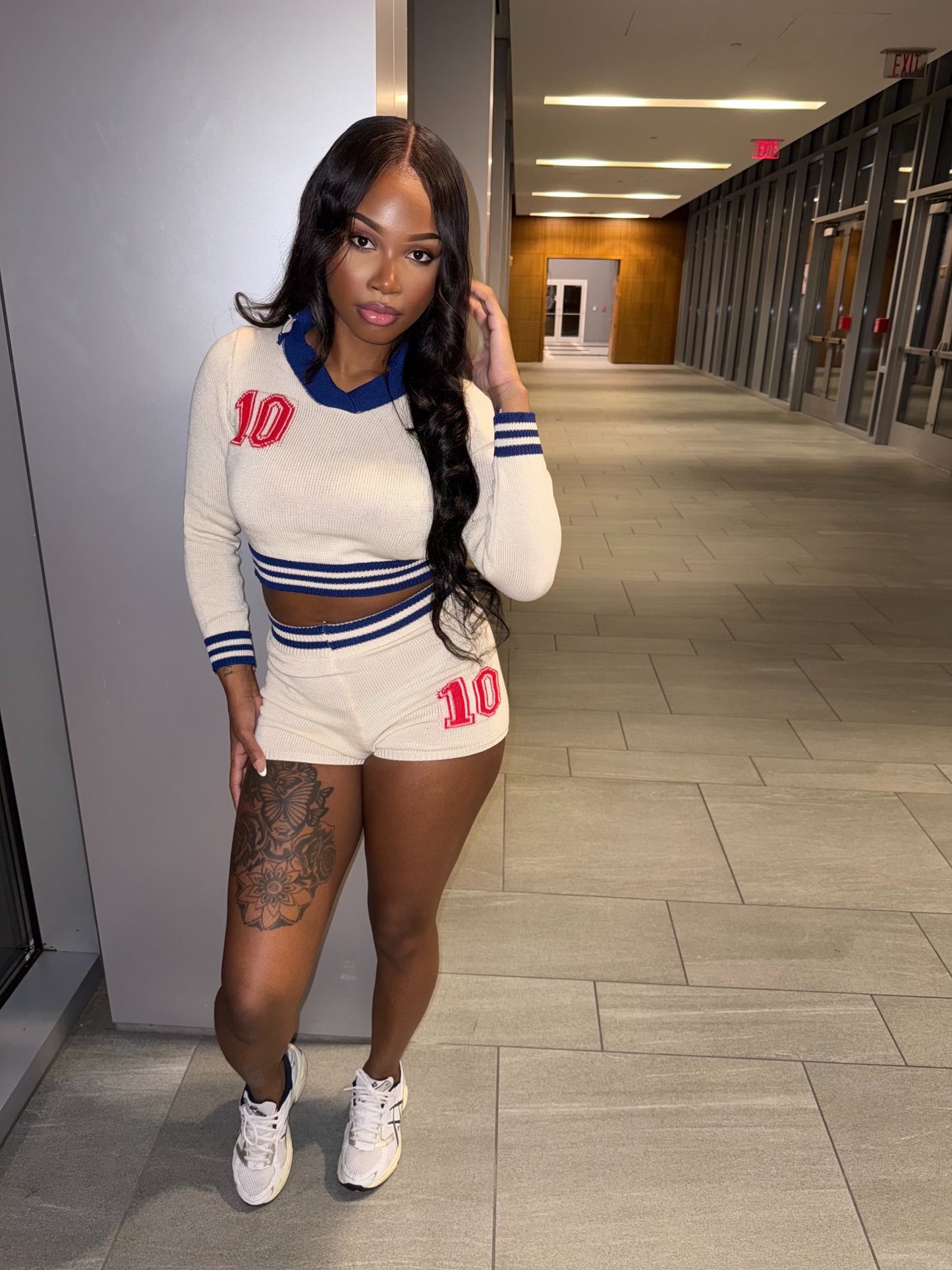 Tan Jersey Shorts Set