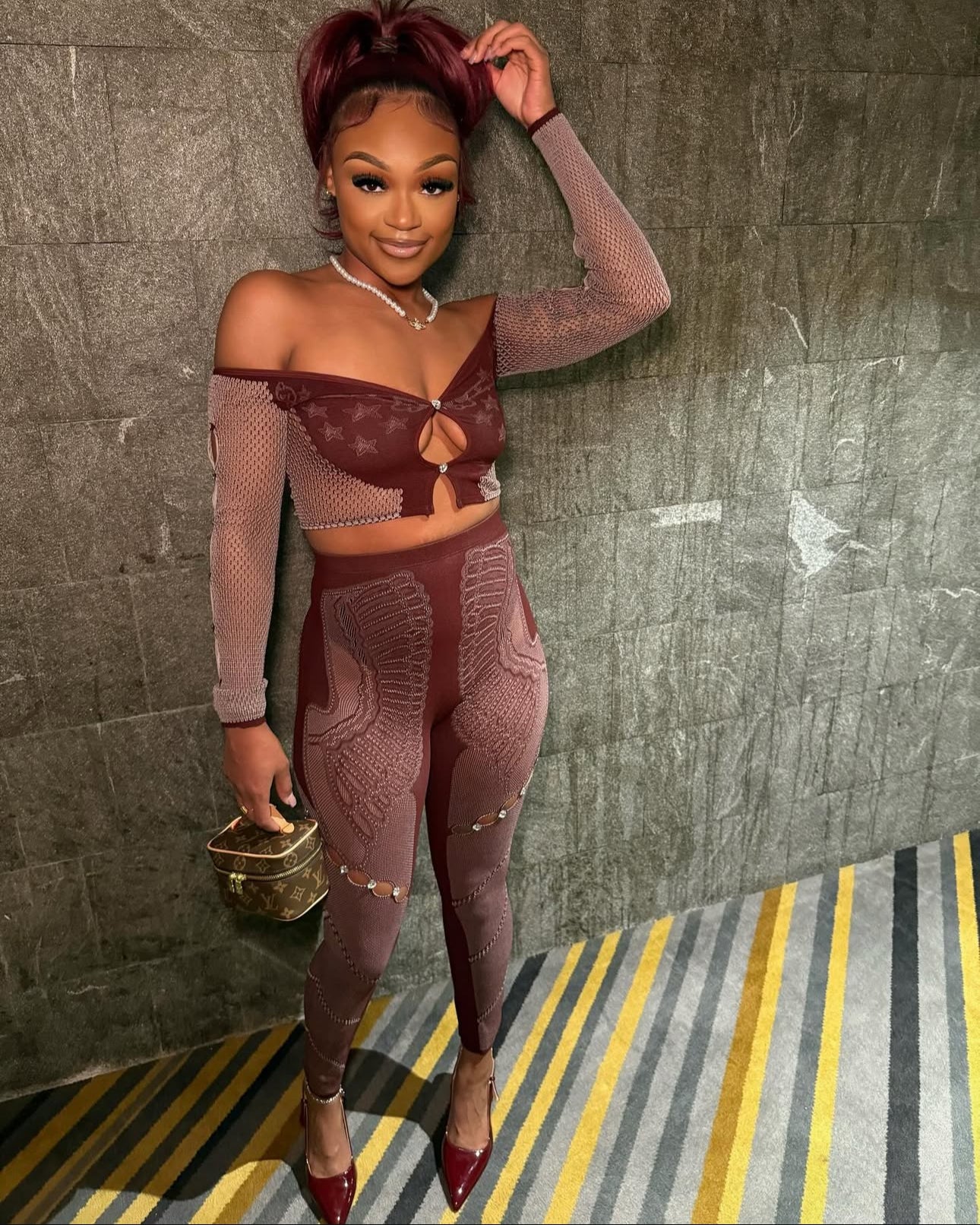 Red Shimmer Set (Pants)