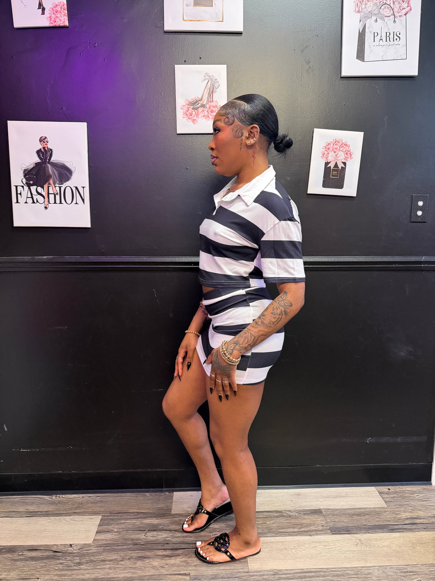 Striped Skirt Set