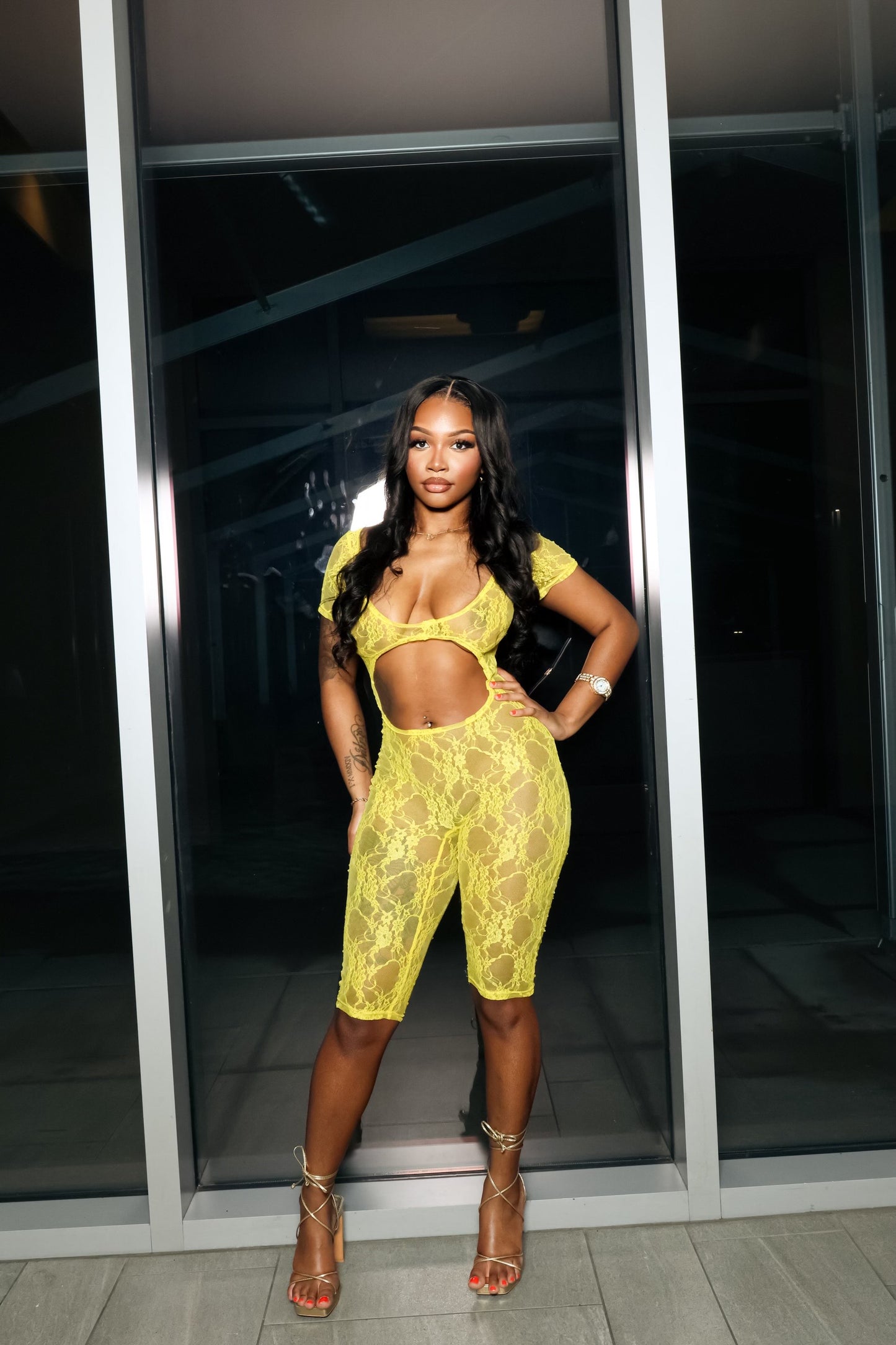 Yellow Lace One Piece