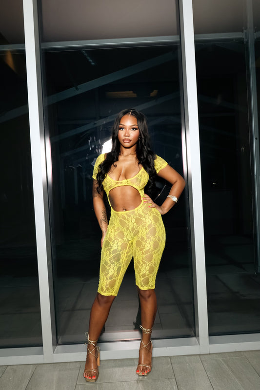 Yellow Lace One Piece