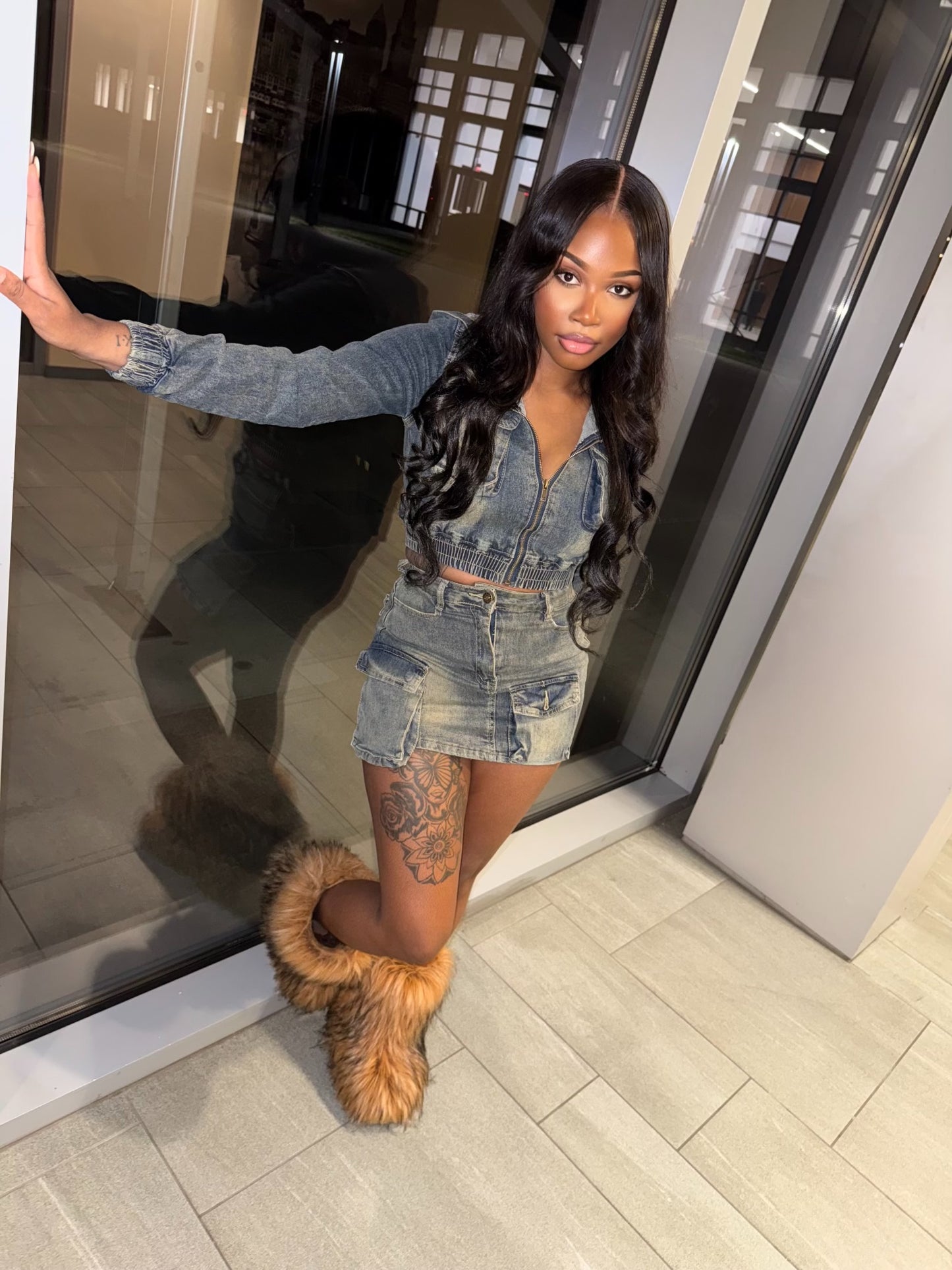 Jean Skirt Set